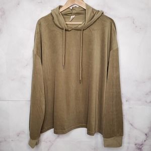 I BELIEVE shiny soft corduroy pullover hoodie sweater 3X